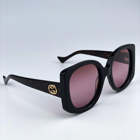 NEW Gucci GG1257S 003 Havana Gradient Red Butterfly Oversized Women Sunglasses - Picture 6 of 13